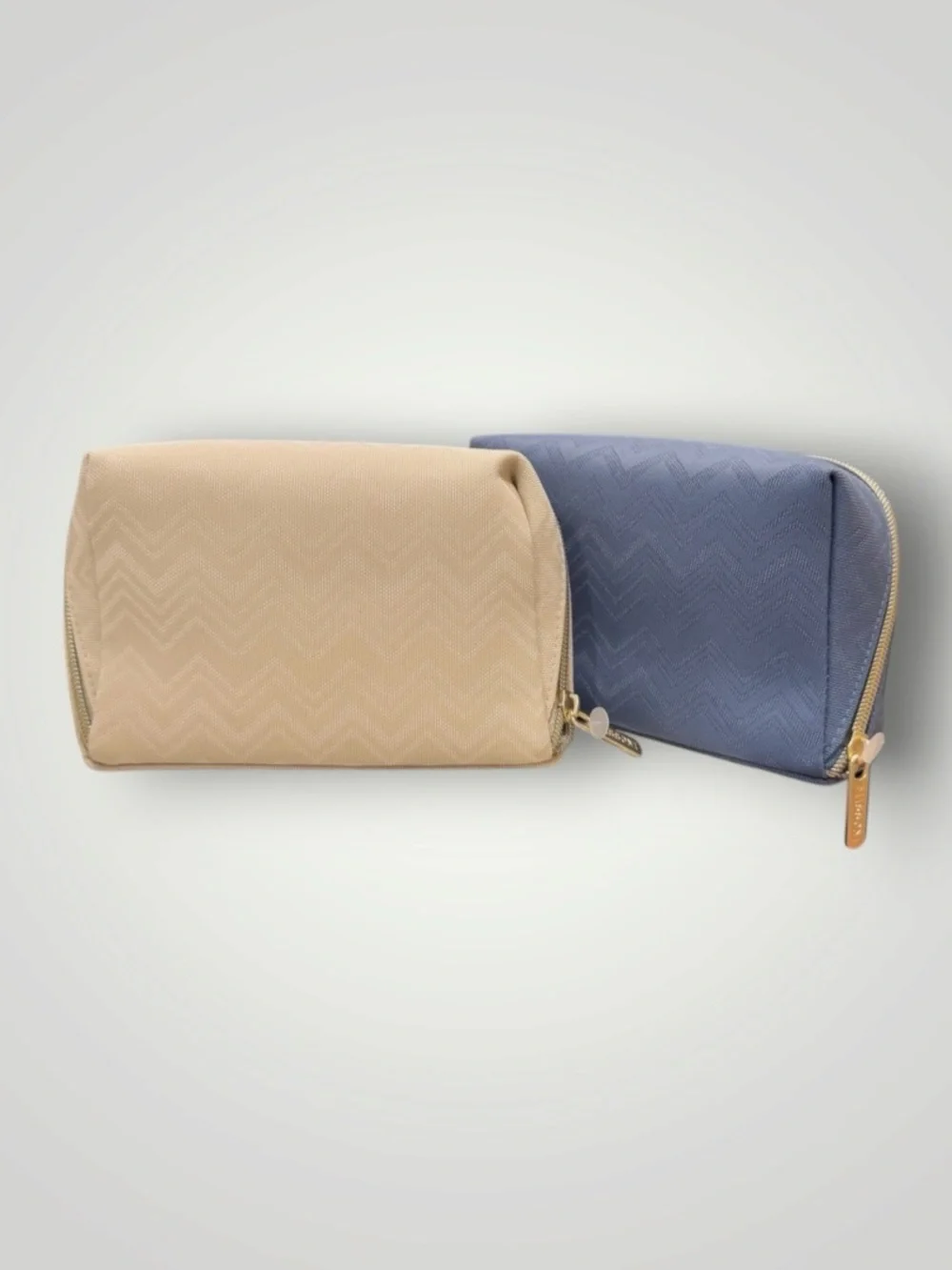 Missoni Delta One Travel Amenity Kit Bag Cream & Blue Set Of 2, New, Sealed
